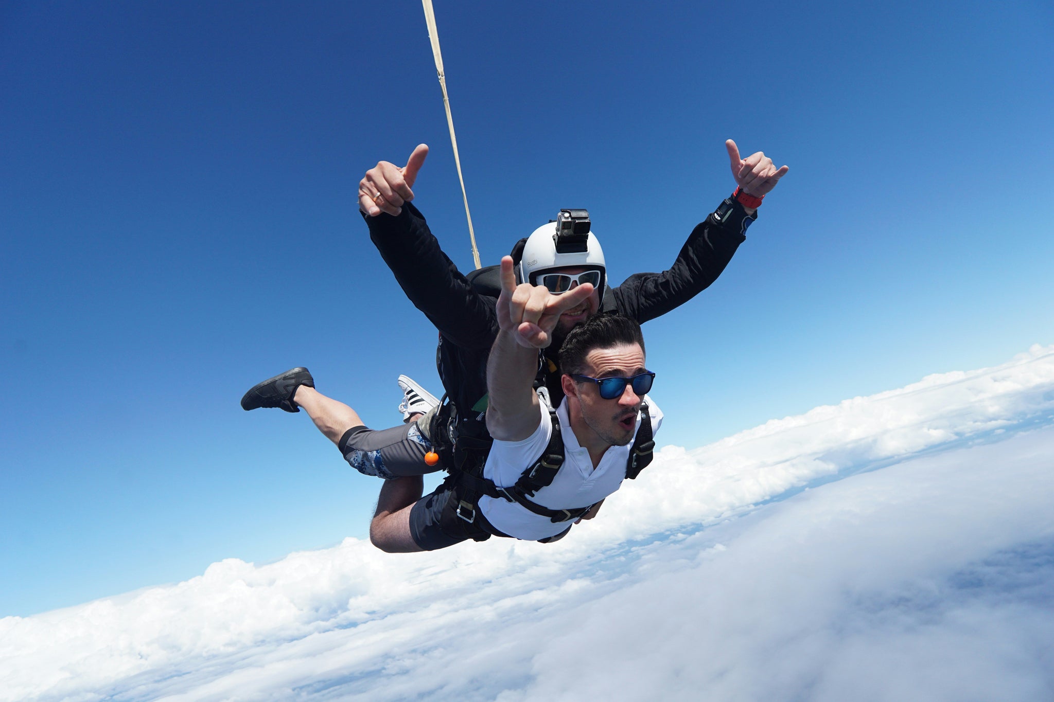 Skydiving and Sport with Hair Replacement System